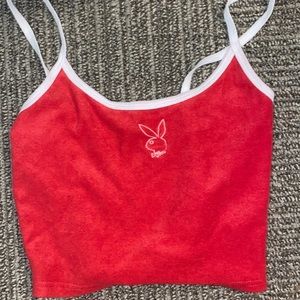 Playboy by Pacsun red cropped tank top